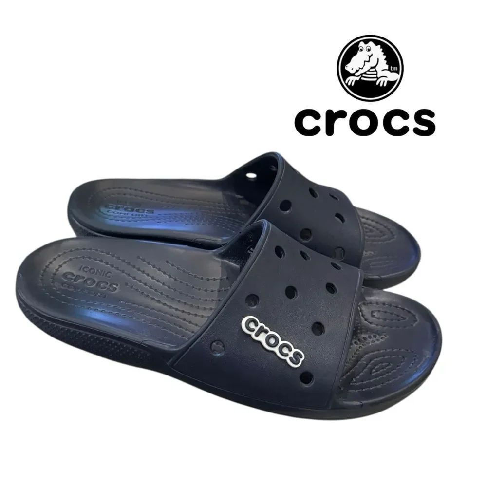 CROCS Classic Unisex Men’s Women’s Navy Slides Sandals 10 12